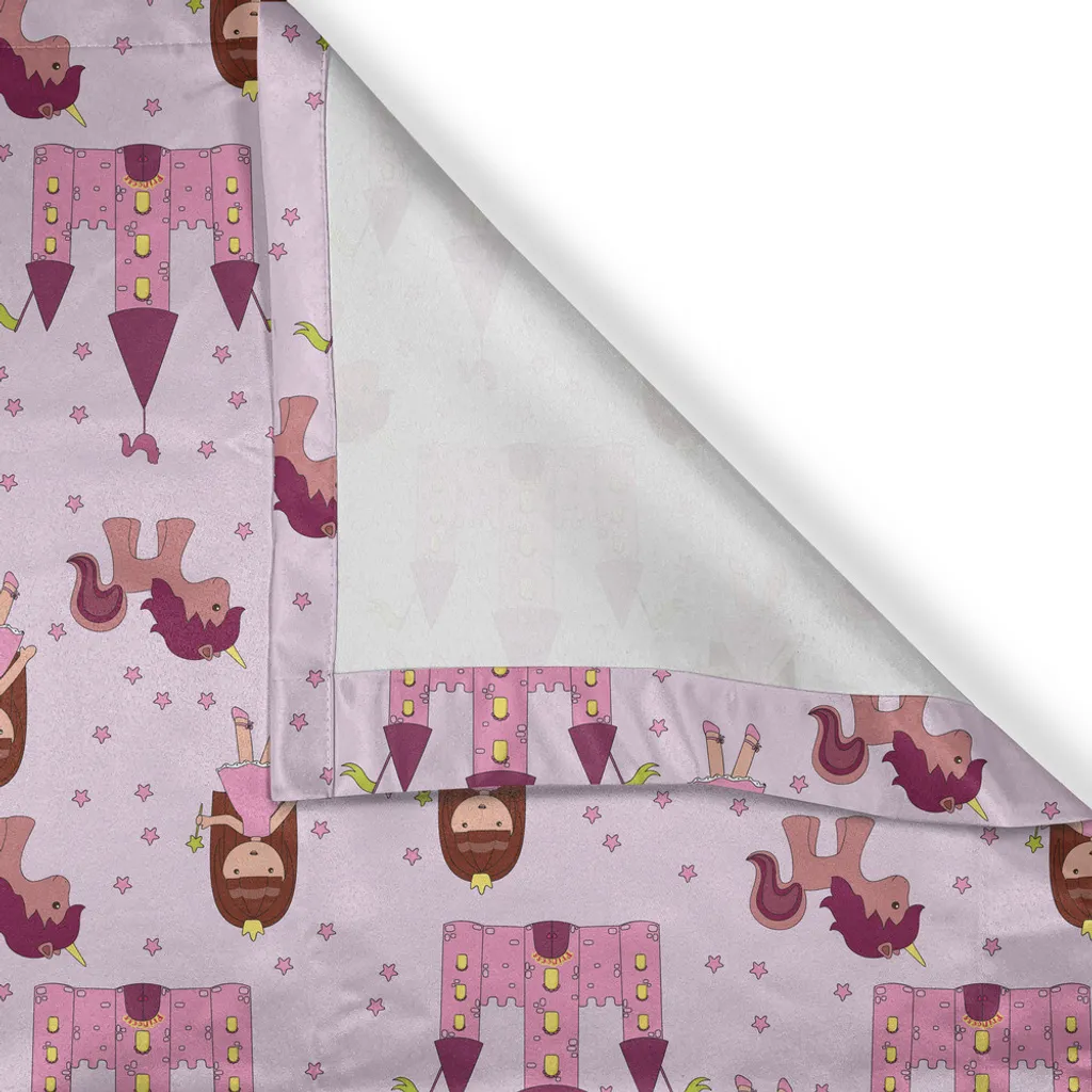 Rideau mauve et rose à œillets style dessin animé 280 cm x 245 cm - 2