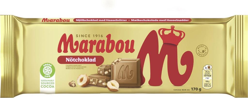 Czekolada mleczna Marabou z orzechami, o kremowej Zdjęcie produktu 