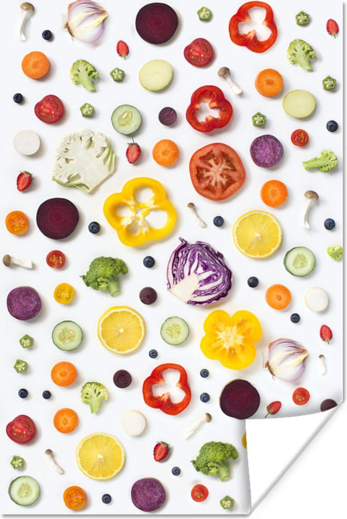 MuchoWow Poster Gemüse auf einem Tisch 60x90 cm - Wanddekoration