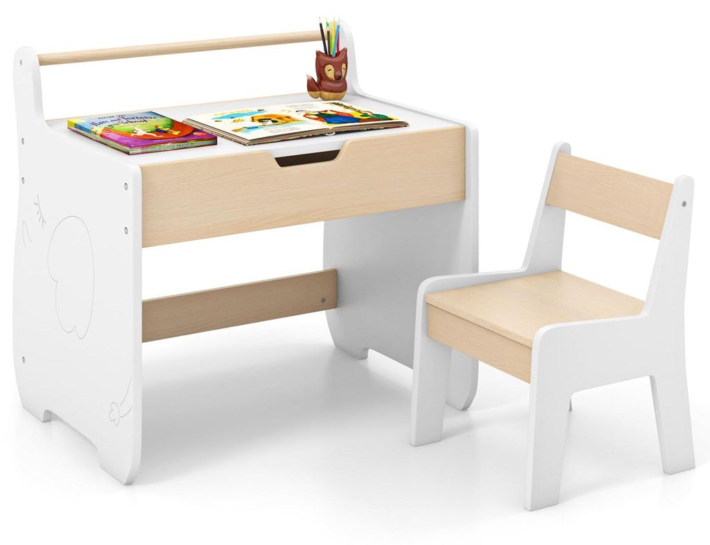 Kindertisch mit Stuhl, Abnehmbarer Kinderschreibtisch mit Produktbild 