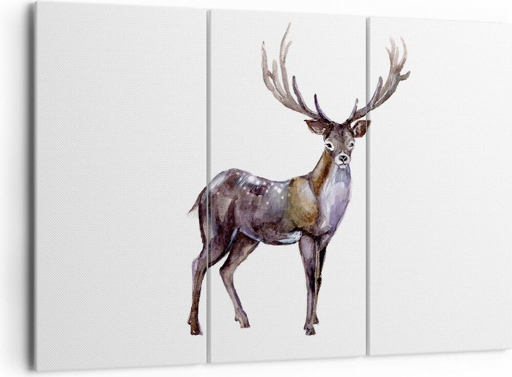 Bild auf Leinwand - Leinwandbild - Liebes Tier Wild Wald - 165x110cm - Wand Bild - Wanddeko - Leinwanddruck - Bilder - Kunstdruck - Wanddekoration ...