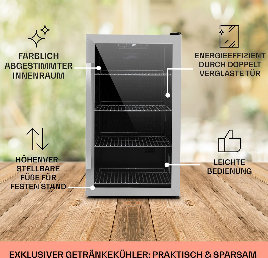 Klarstein Mini Kühlschrank mit Glastür, Mini-Kühlschrank Produktbild 