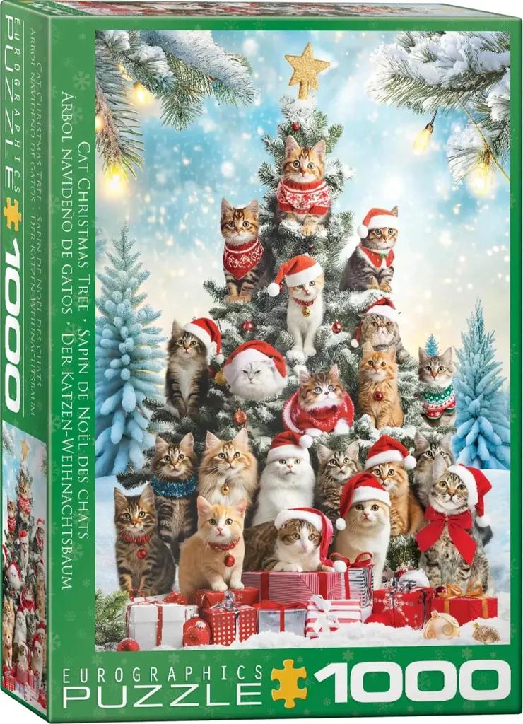 Puzzle Eurographics Chats de Noël 1000 pièces - Qualité Supérieure