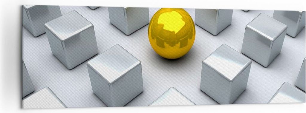 Bild auf Leinwand - Leinwandbild - Abstrakt computergrafik würfel - 160x50cm - Wand Bild - Wanddeko - Leinwanddruck - Bilder - Kunstdruck - Wandde...