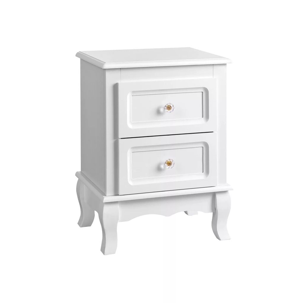 In And OutdoorMatch Nachttisch Tamia - 2er-Set - 2 Schubladen - weiß - MDF - modernes Design - 38,5x30,5x52,5cm