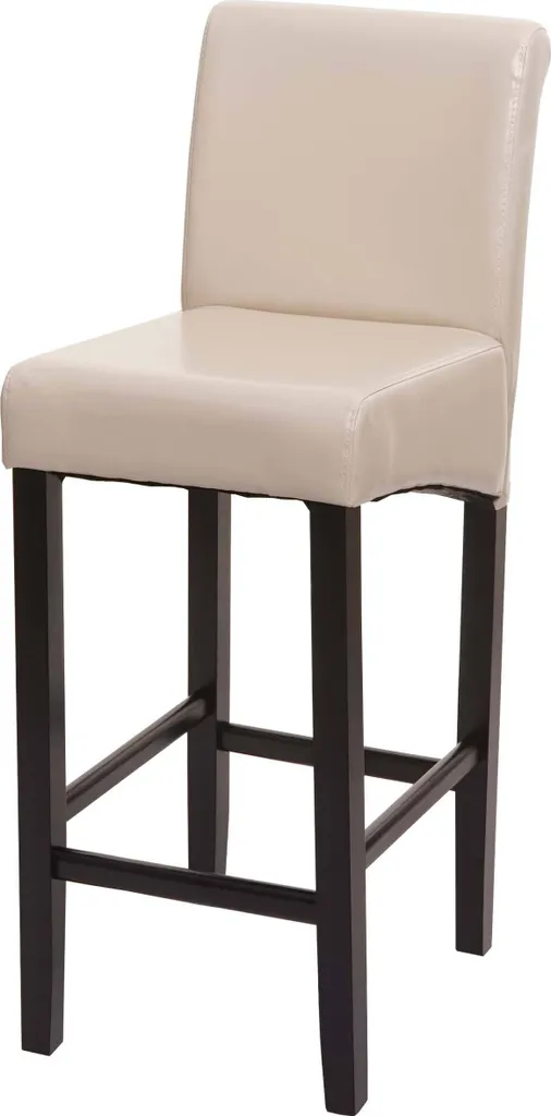 Sgabello Cucina Design HWC-C33 Legno FSC e Similpelle Crema