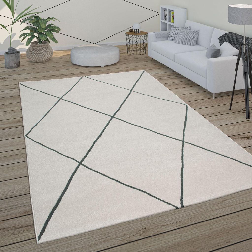 Paco Home Teppich Wohnzimmer Skandi Rauten Muster Modern Produktbild 