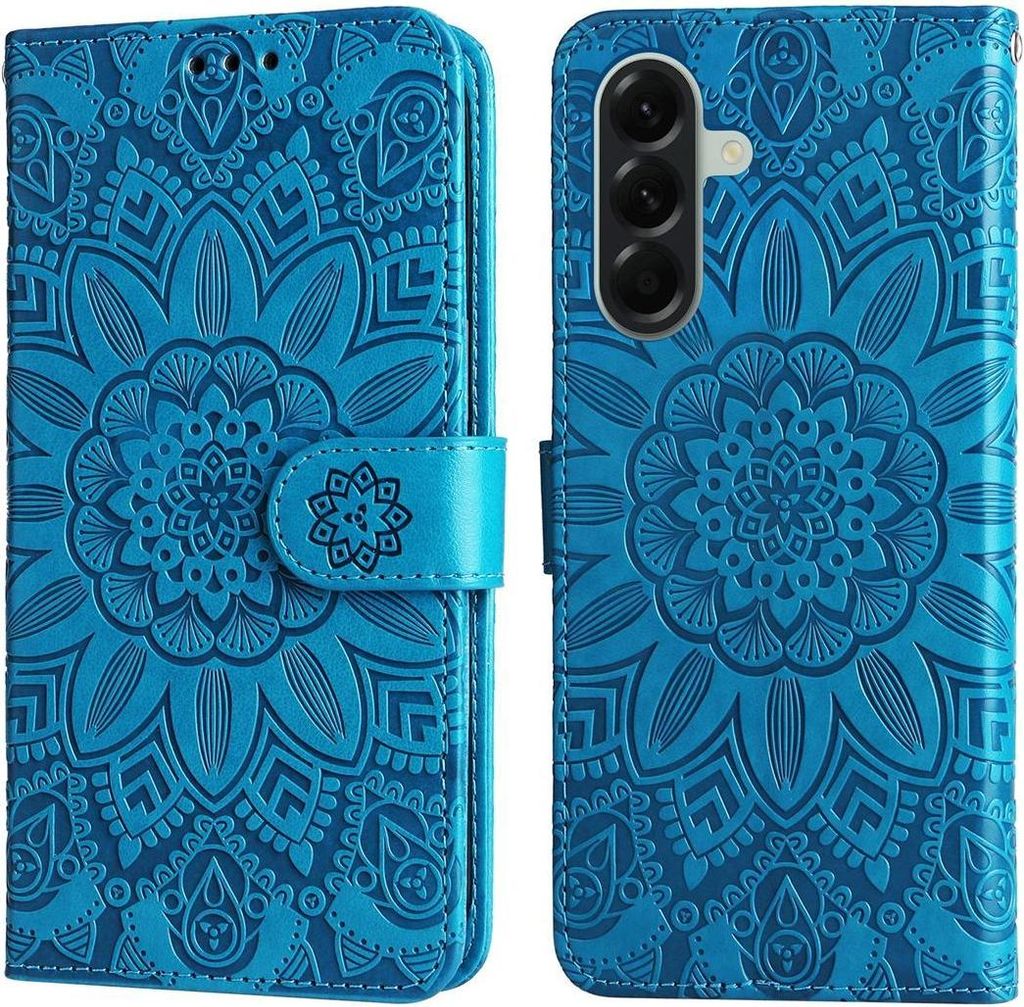 Mobigear Sunflower Samsung Galaxy A57 Hülle Klapphülle Geldbörse - Blau