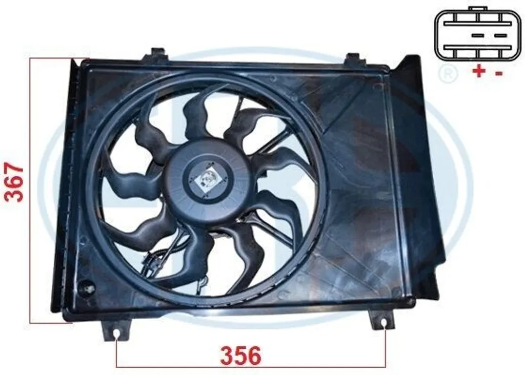 Ventilateur de radiateur ERA 352146 pour Hyundai i10 PA OE 253800X050