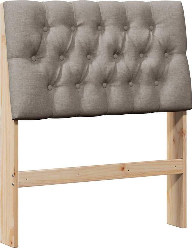 vidaXL Gepolstertes Kopfteil Taupe 80 cm Massives Kiefernholz