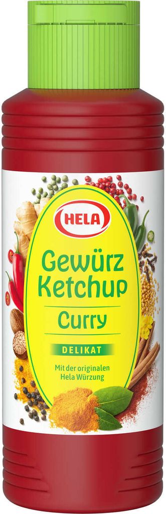 Hela Gewürz Ketchup Curry delikat mit dem grünen Deckel Produktbild 