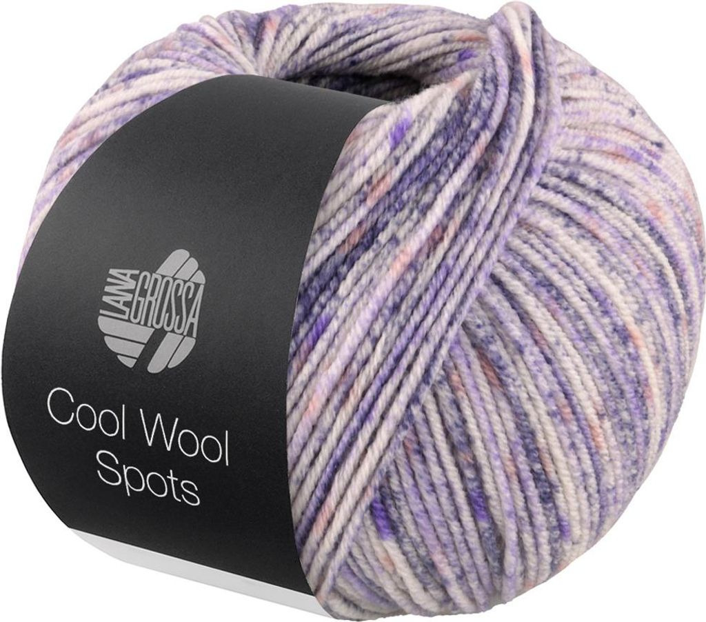 Lana Grossa - Cool Wool Spots 5006 creme grauviolett lila Produktbild 