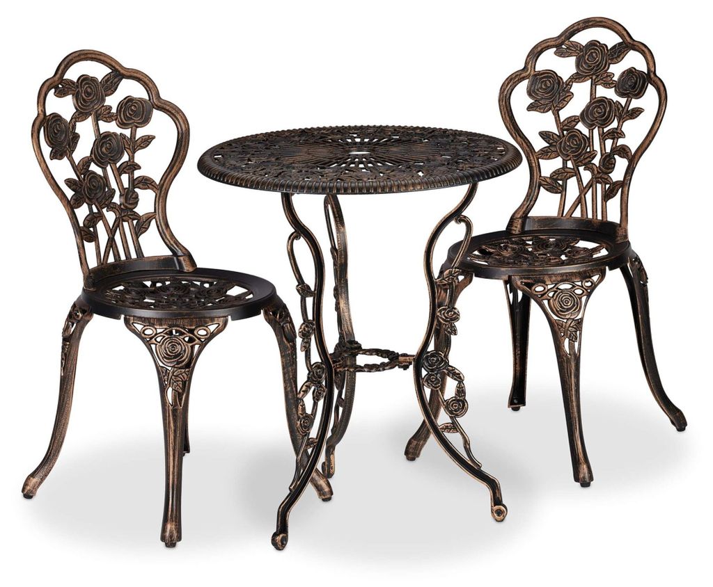 Relaxdays Gartenmöbel Set, 3-teilig, Tisch & 2 Stühle, Produktbild 