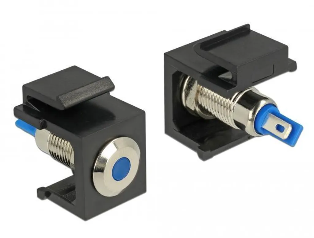 Insert Keystone à LED bleue 6V Delock ultra plat de couleur noire