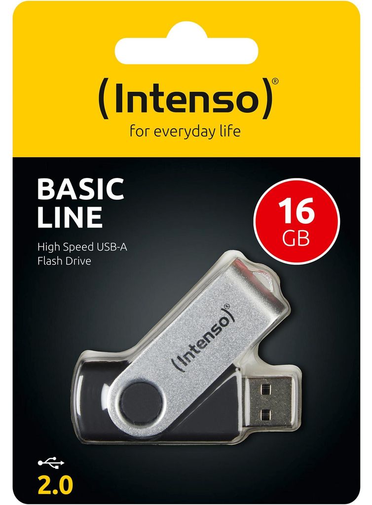 Intenso Basic Line, 16 GB, USB Typ-A, 2.0, 28 MB/s, Kĺb, Obrázok produktu 