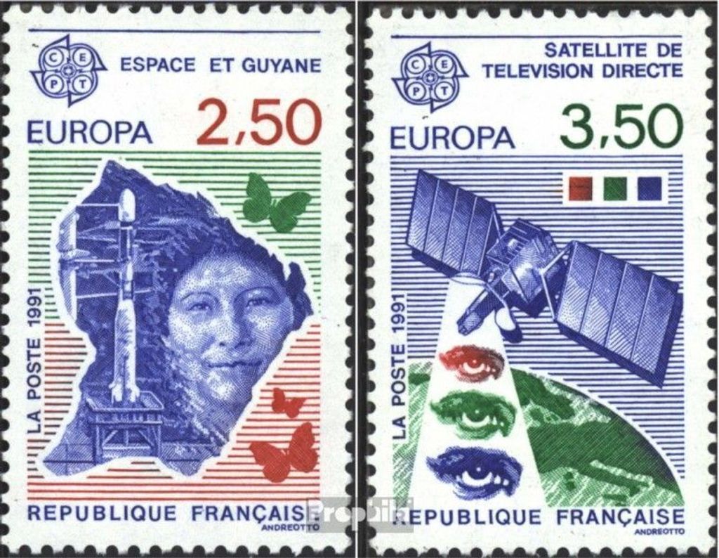 Briefmarken Frankreich 1991 Mi 2834-2835 (kompl.Ausg.) postfrisch Europa