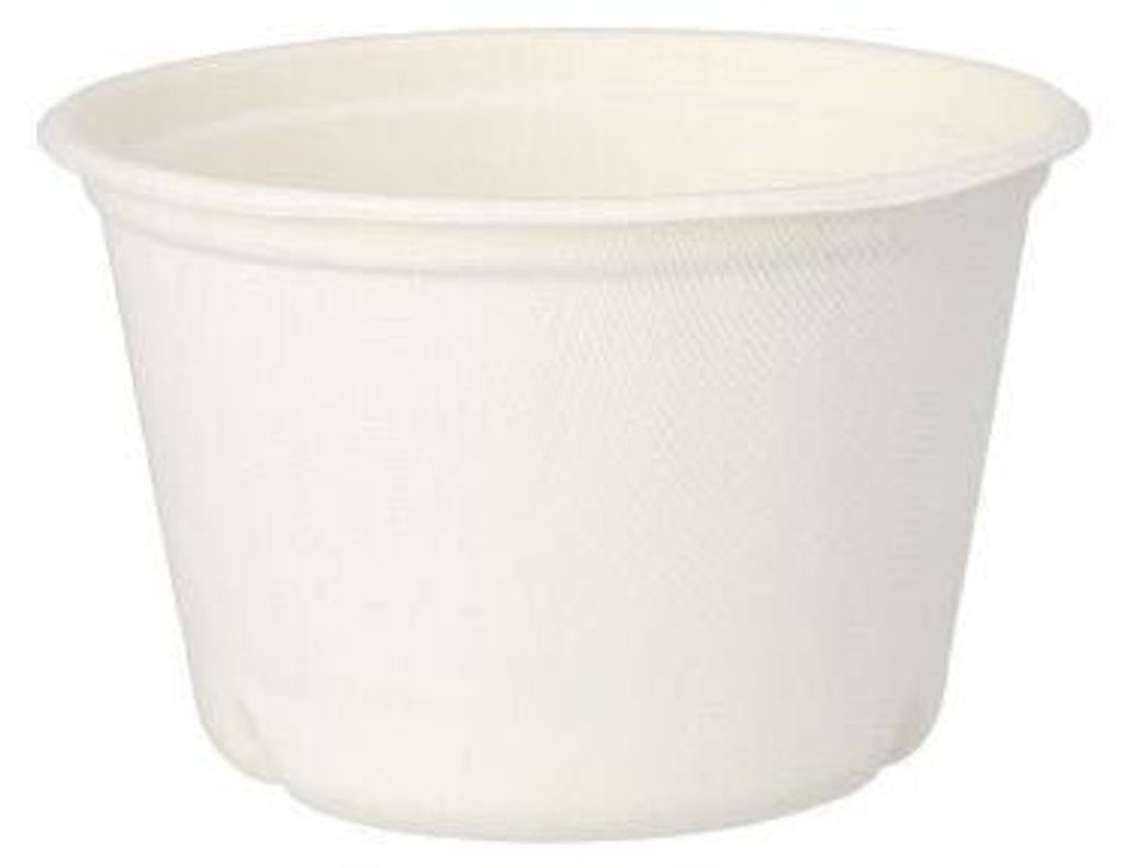 500 Papstar Suppenbecher, Zuckerrohr pure 600 ml Ø 14 cm, 9 cm weiss 89857
