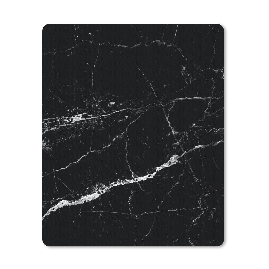 MuchoWow Mauspad Mousepad Marmor - Schwarz - Marmoroptik - Weiß - Luxus - Stein 30x40 cm - Mousepads - Maus Mat - Pad - Mausunterlage - Mausmatten