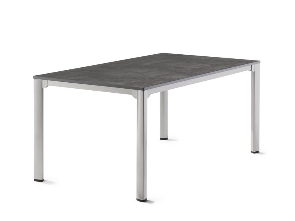 Sieger Gartentisch Aluminium/Vivodur Eisengrau/Schiefer Anthrazit 165x95 cm