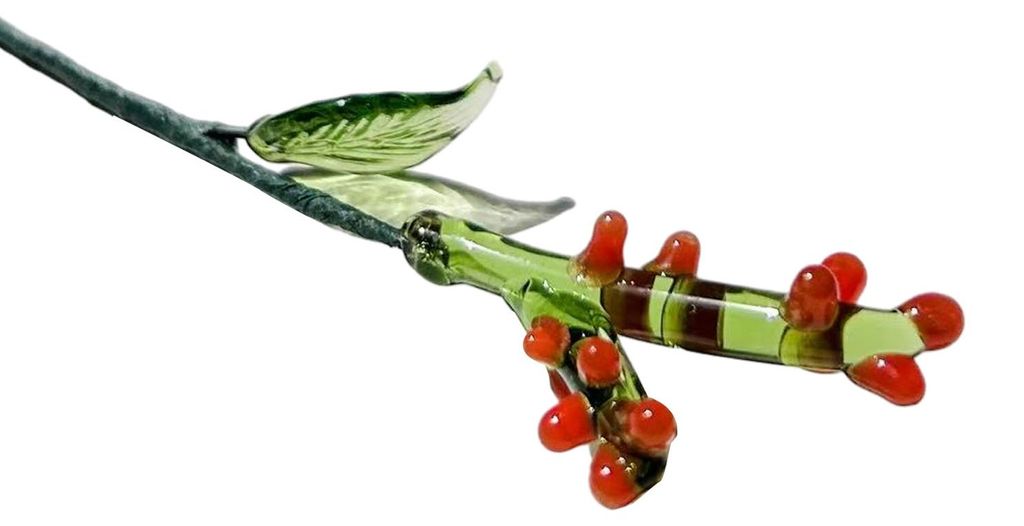 Handgefertigte Glasblume mit Drahtstiel, mundgeblasen, farbig glasiert, Mini-Blumenfigur, Dekoration für Wohnzimmer, Büro, Tisch, Blumenvase, Orn...