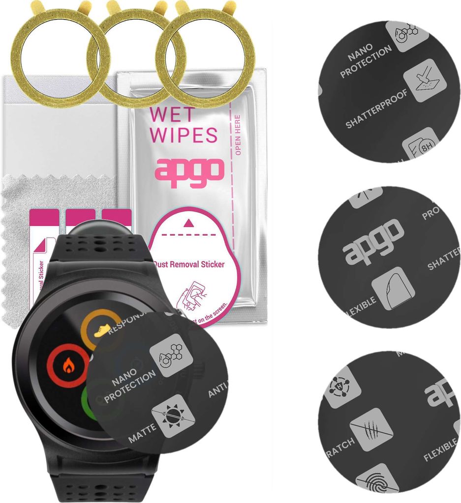 apgo 3 Stück Schutzglas, Matt, kompatibel mit Acme SW301 Produktbild 