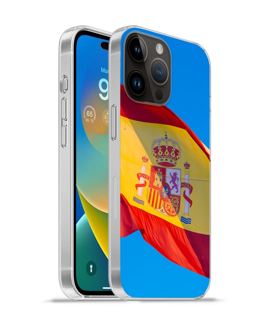 MuchoWow Handyhülle Schutzhülle Hülle für Apple iPhone 14 Pro Max Die Nationalflagge von Spanien Silikon Softcase Handy Hülle - Hardcover