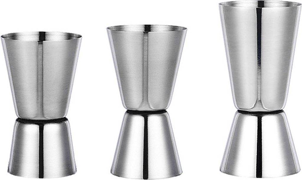 3 Stück Doppel-Cocktail-Jigger, Edelstahl-Bar messen Jigger Produktbild 