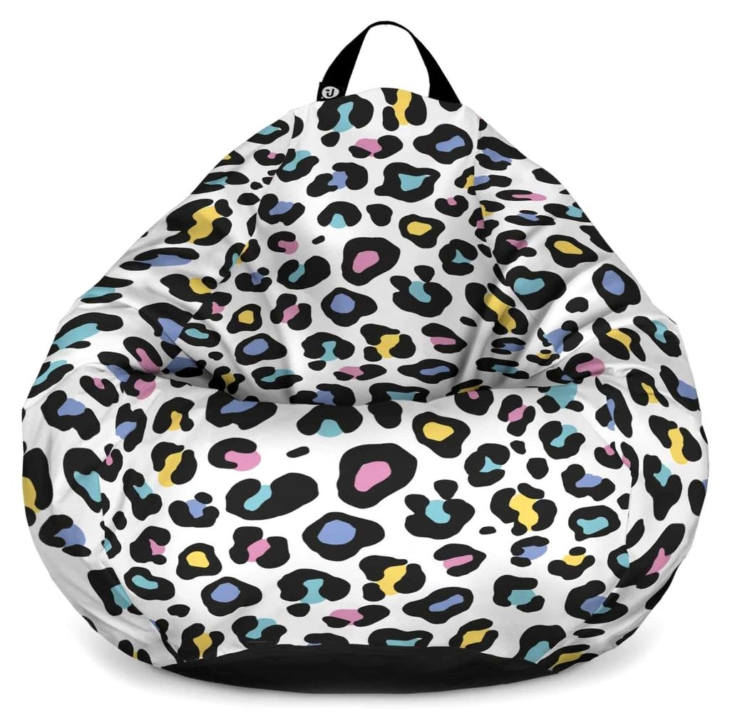 Sitzsack-Sessel Typ Birne L, Tierdruck (Leopard Pastell)