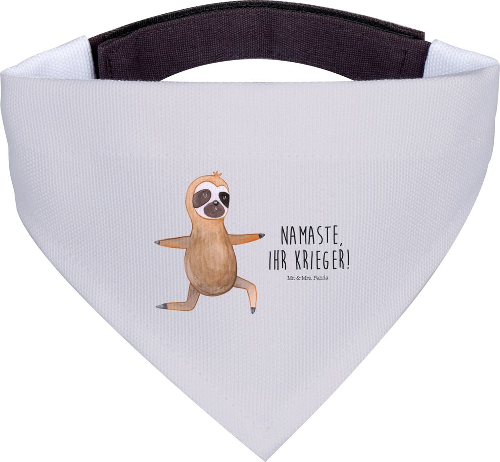 Mr. & Mrs. Panda Halstuch Hund Faultier Yoga - Grau Pastell - Geschenk, Tuch, Für Hunde, Hundehalstuch, Namaste, Yogaübungen