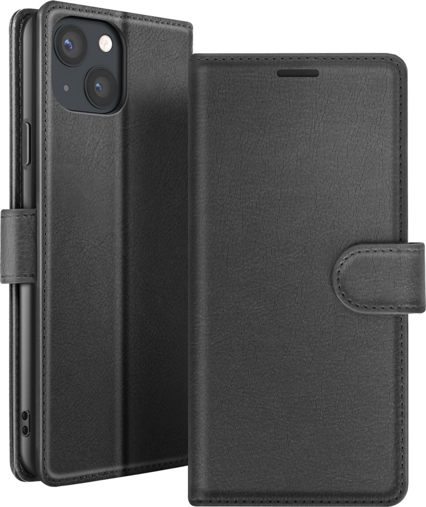 Zanaé, Klappetui iPhone 13 mit Magnetlasche und Kartenfächern, Schwarz