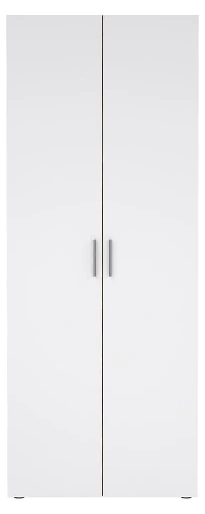 Armoire LANA Haute 201 cm Design Chêne et Blanc Brillant - Finition Premium
