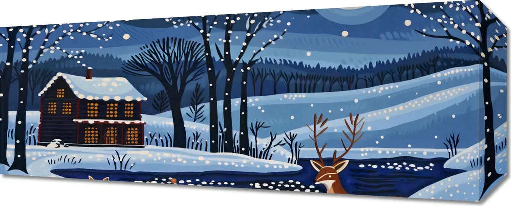 Quadro 50x20cm Inverno | Regalo Ideale Arredo Casa Accogliente