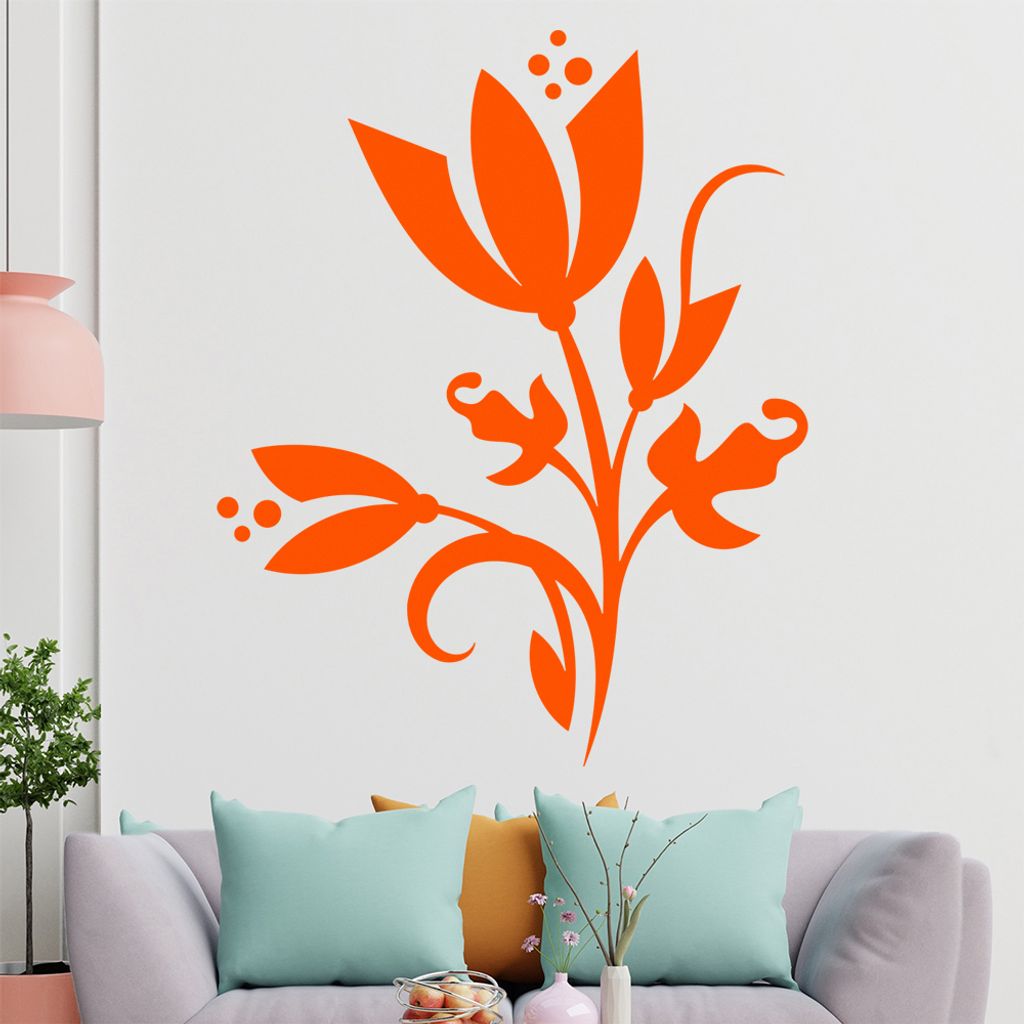 Blüte Blume Tribal Wandtattoo in 6 Größen - Wandaufkleber Wall Sticker - Dekoration, Küche, Wohnzimmer, Schlafzimmer, Badezimmer