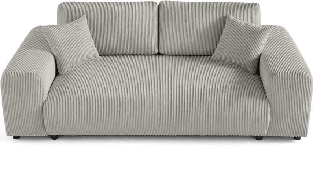 Lisa Design Garance - 3-sitzer Einzelsofa - aus Cordstoff , Hellgrau