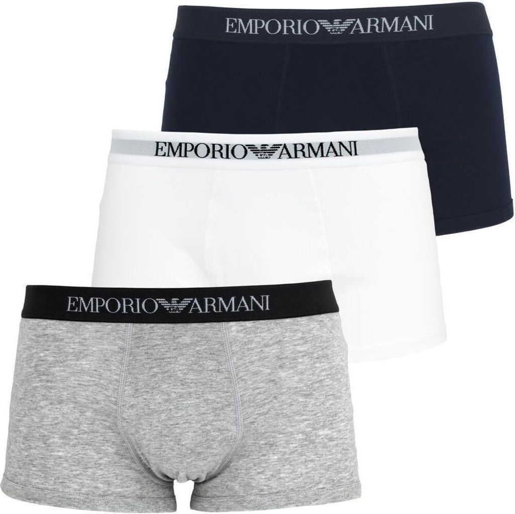 EMPORIO ARMANI 3P Boxershorts   weiß grau blau   M Produktbild 