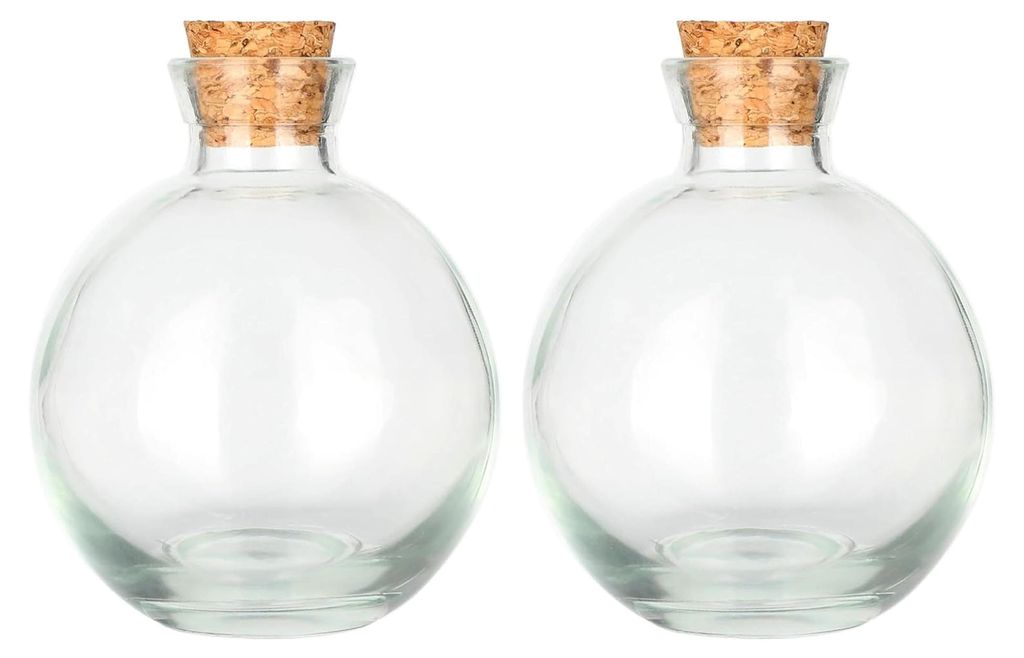 Dekorative Glasflasche mit Korkverschluss(150ml Zaubertrank Flaschen / 2 Stück)