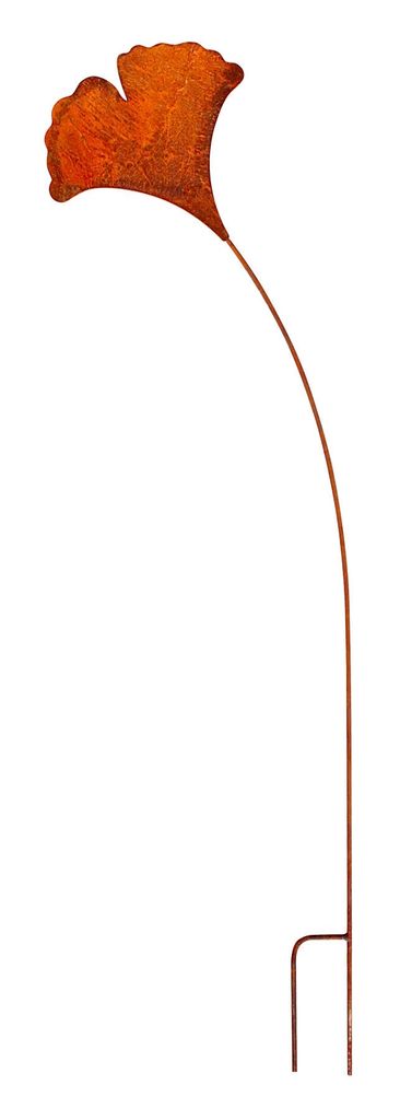Rost Gartenstecker Ginkgo 113 cm Edelrost Stecker Rostige Produktbild 