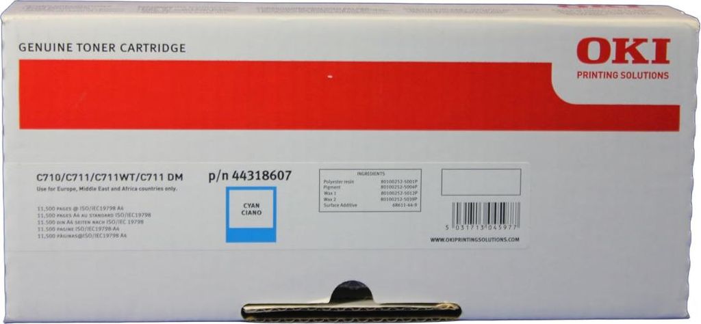 Oki Toner C 711 Cyan 11,5k (44318607)