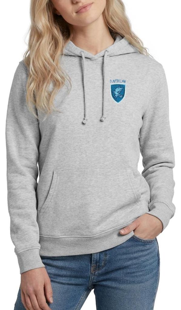 Spreadshirt Harry Potter Ravenclaw kleines Logo Damen Hoodie, XXL, Hellgrau meliert