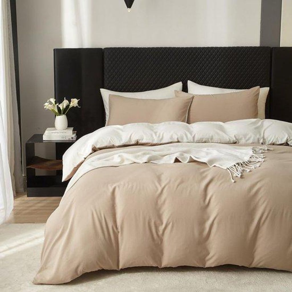 Unyqoos Luxus- und wendbare Baumwoll-Bettbezug für Doppelbett