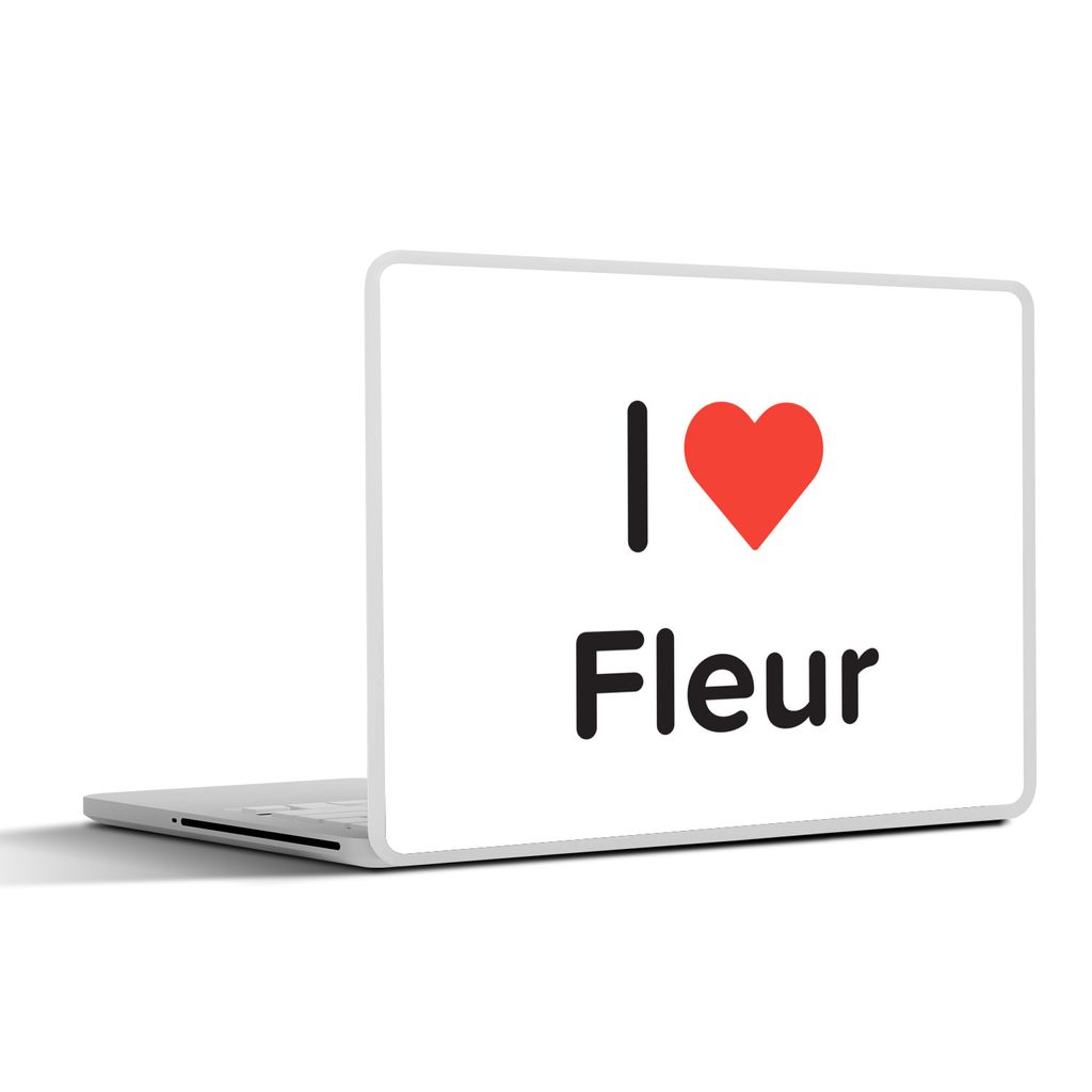 MuchoWow Laptop Aufkleber Sticker Cover Ich liebe - Fleur - Mädchen 32.5x23.5 cm - Sticker für Laptop - Selbstklebend