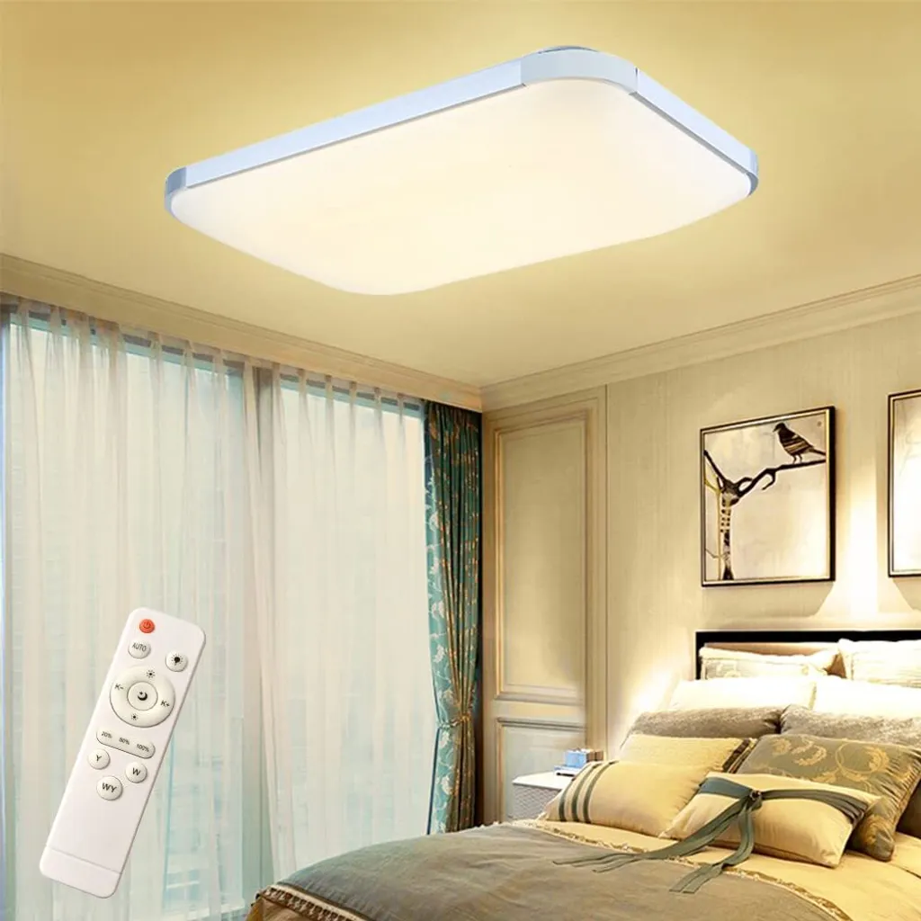 Plafonnier LED 72W Dimmable JNGLGO Rectangulaire avec Télécommande
