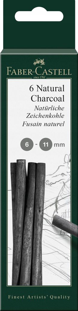 FABER-CASTELL Zeichenkohle natürlich Pitt 6-11mm in BK Zdjęcie produktu 