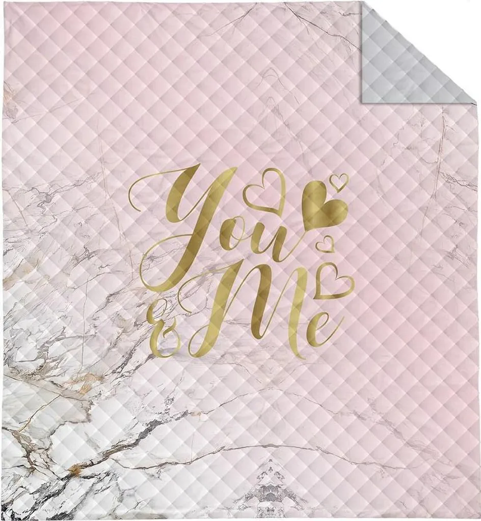 Regalo Matrimonio: Copriletto Detexpol You&Me 220x240 Rosa Polvere Oro