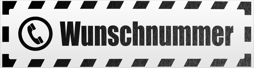 Kiwistar Wunschnummer gestreift Magnetschild Schild magnetisch - 20cm Schwarz - reflektierend - Magnetfolie für Auto PKW Kfz