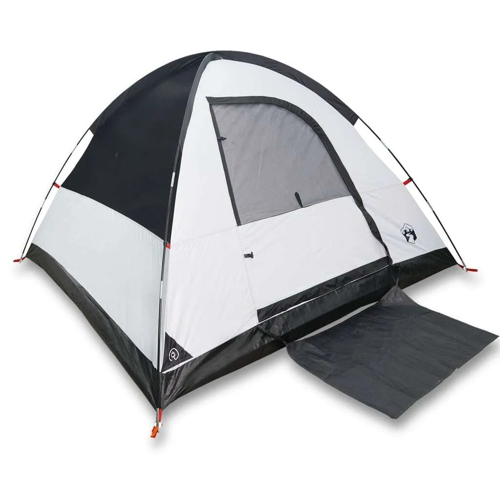 Tente dôme 3 personnes imperméable avec double toit ventilé Blanc Gris