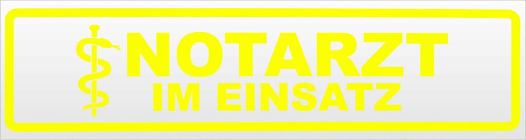 Kiwistar Notarzt im Einsatz Magnetschild Schild magnetisch - 45cm Neongelb - Magnetfolie für Auto PKW Kfz
