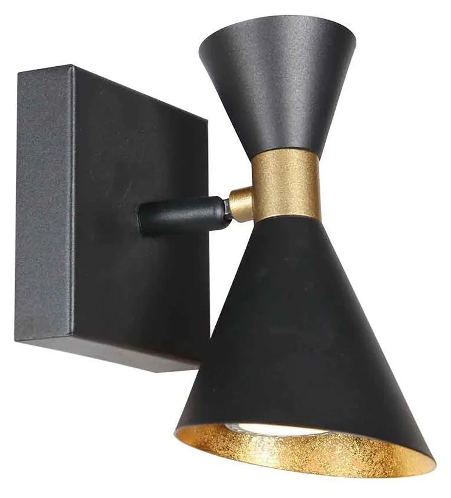 Applique Murale Noire Anne Lighting Preto en Métal Ø 9cm GU10 4109ZW