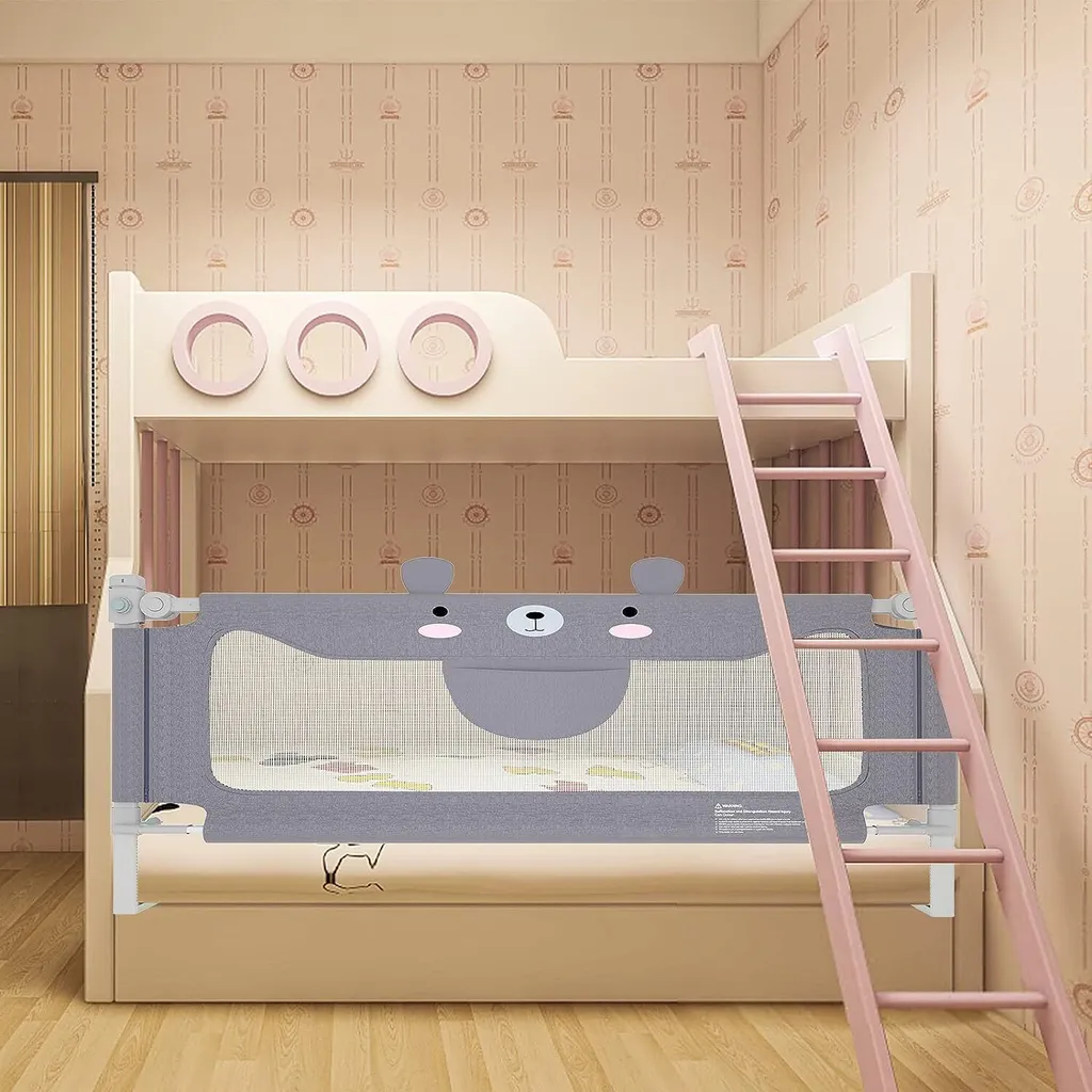 ACXIN Barrière de lit enfant 150cm pliable et réglable pour lit bébé