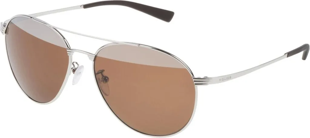 Lunettes de soleil de luxe Police S8953V - Monture en Métal Argenté